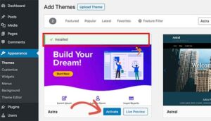 Installing a new WordPress theme