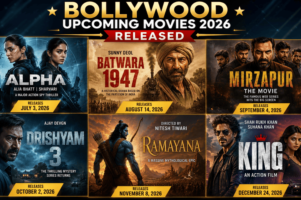 bollywood upcoming movies 2026 release date, cast